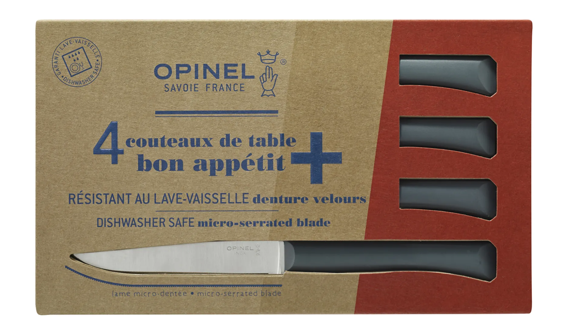 Messerset 4 Tafelmesser Bon Appétit + Anthrazit